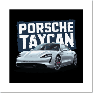 Porsche Taycan Luxury Car Posters and Art